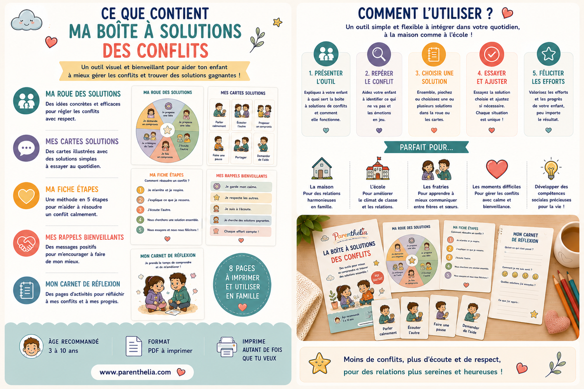 Outil Parenthélia pour aider les enfants à communiquer et résoudre leurs conflits