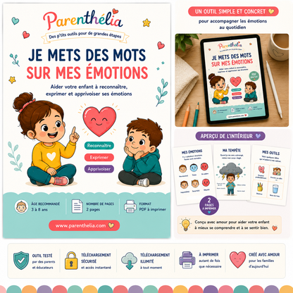 Outil Parenthélia pour aider l’enfant à reconnaître et exprimer ses émotions