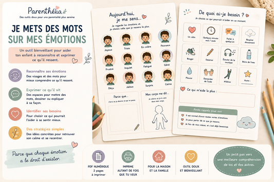 Fiche émotions enfant à imprimer en PDF – Parenthélia